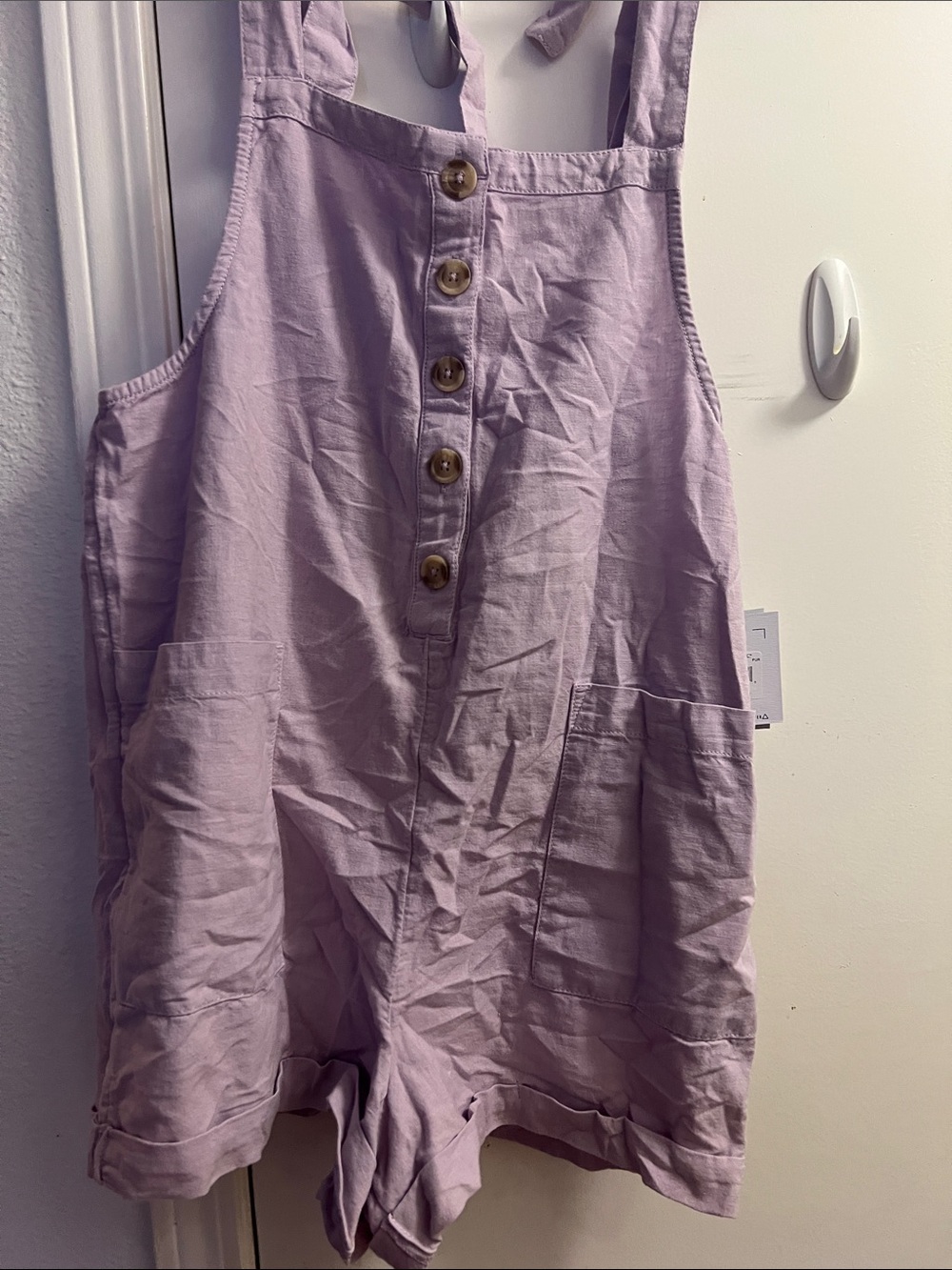O'Neill Lailac Button-Front Tie-Shoulder Romper - Picture 7 of 7
